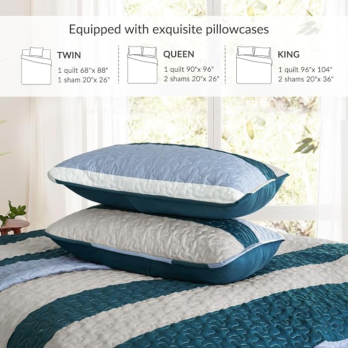 Whale Flotilla Reversible Navy Blue Quilt King Size - Image 4