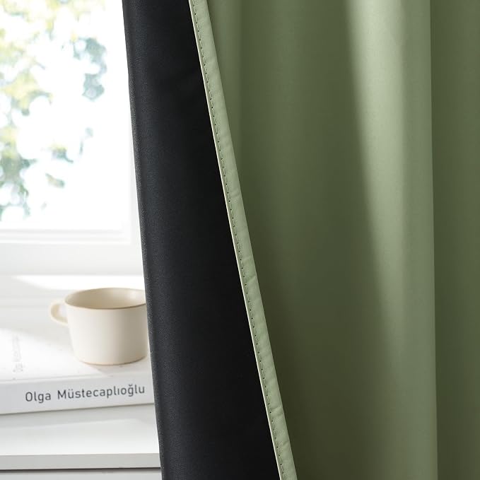 RYB HOME 100% Blackout Basement Curtains 36 inches Long, Heat & UV Blocking | - Image 4