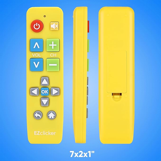 Samsung Replacement TV Remote Compatible with Samsung TV's ONLY (Yellow) Big Button TV Remote Control, Simplified and Easy to Use (2xAAA Batteries not Included)