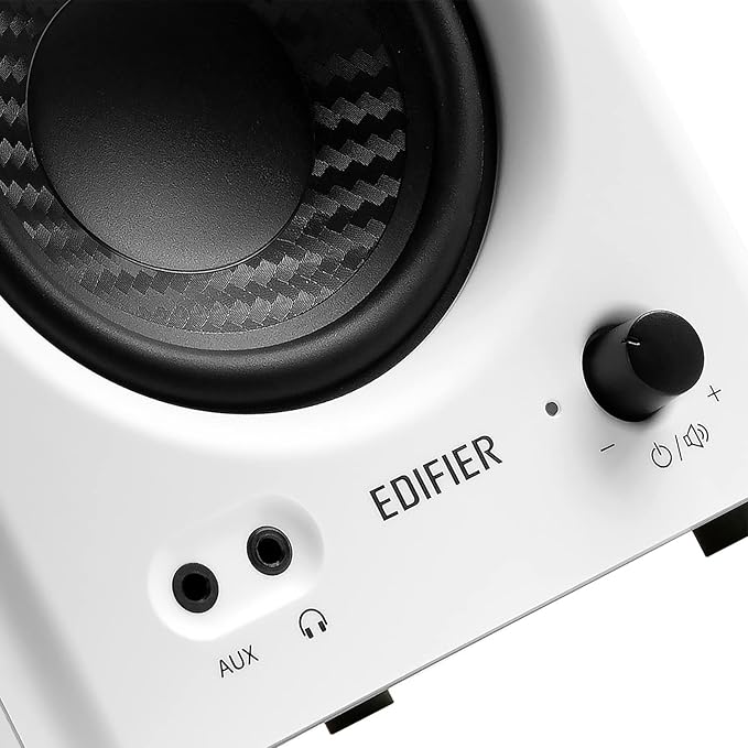 Edifier MR4 Powered Studio Monitor Speakers, 4" Active Near-Field Monitor Speaker - White (Pair)