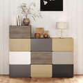 Stackable Storage Drawers, Wooden Drawer Storage Organizer, Modern Nightstands with Wooden Drawers, Small Storage Cabinet, Modular Design, Available in 2 Sizes for Versatile Use Black Large
