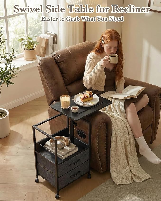 Faesun Swivel Lift Top Nightstand - Image 5