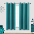 KOUFALL Teal Half Curtains for Window Kitchen Coastal Beach Themed Short by KOUFALL