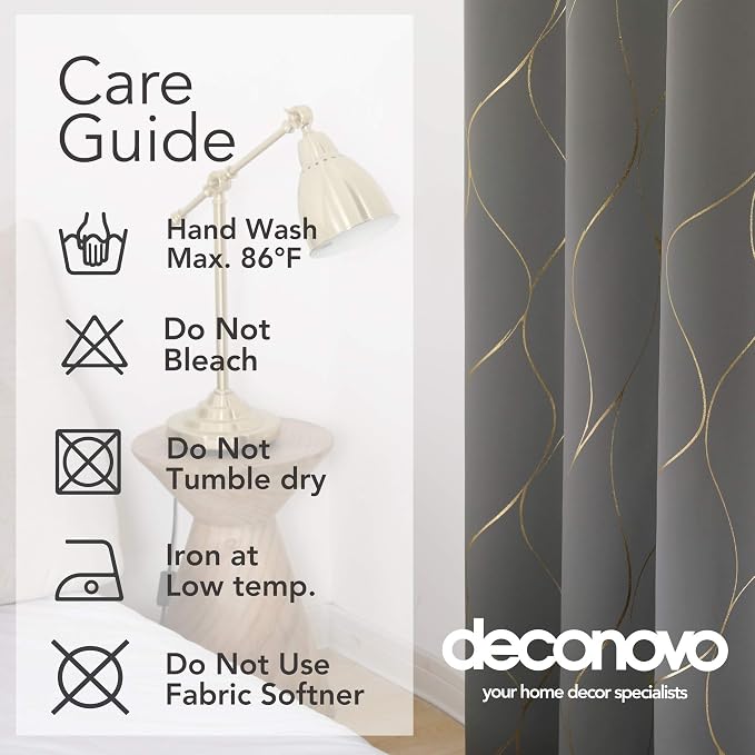 Deconovo Curtains for Living Room, Pattern Blackout Curtains 63 Inches Long | - Image 9