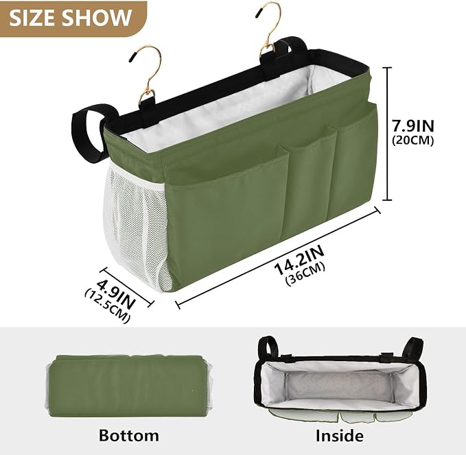 DOMIKING Dark Green Bedside Caddy - Image 4