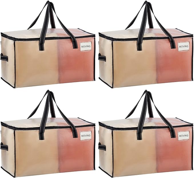VENO Moving Bags, Storage Bags, Wide Open Top, 4 Pack | Moving boxes Alternative by Veno