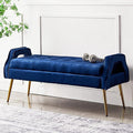 Luxurious End of Bed with den Legs, Bedroom Velvet Upholstered Seat, Comfy by Unknown