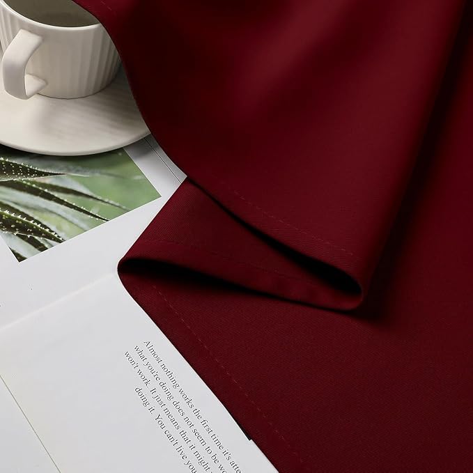 CUCRAF Burgundy Red Blackout Curtains 45 inch Length 2 Panels Set, Room - Image 10