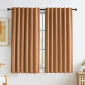 Burnt Orange Blackout Linen Curtains Short 2 Panels Set 45 Inch Length by KEQIAOSUOCAI