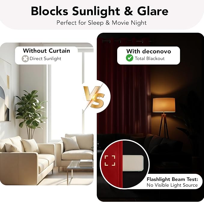 Deconovo 100% Blackout Curtains - Image 4