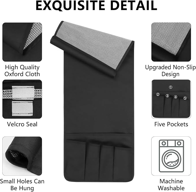 Remote Control Holder for Armchair Caddy，TV Remote Holder Over Chair Arm | - Image 5