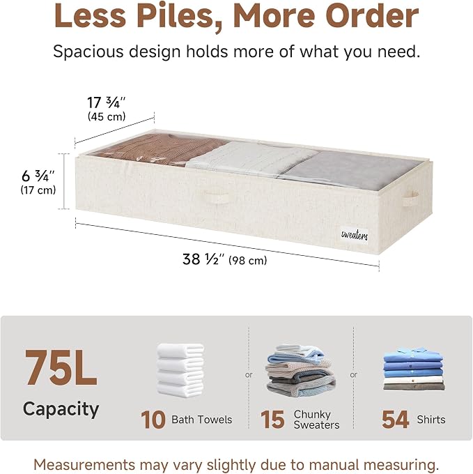 StorageWorks 7 Inch Low Profile Under Bed Storage Containers - Image 2