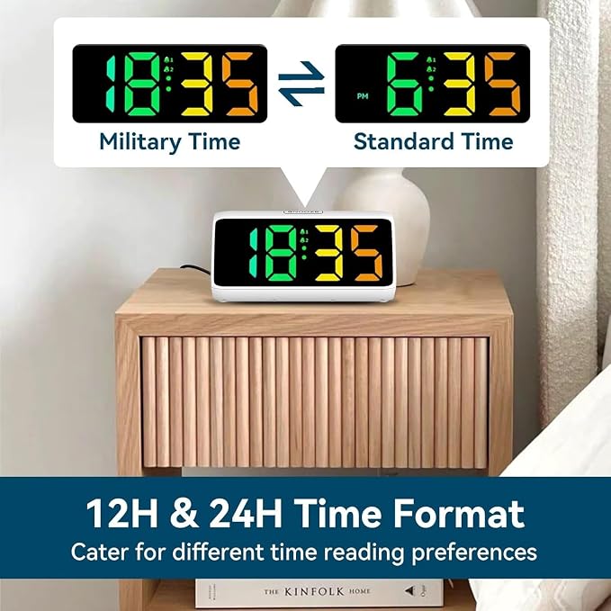 Loud Alarm Clock for Heavy Sleepers, RGB Alarm Clocks for Bedrooms Seniors Kids - Image 7