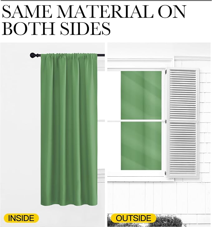 NICETOWN Blackout Curtains for Bedroom, Froest Green, 1 Pair, 42 by 45-inch - Image 5
