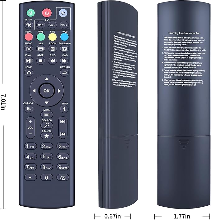 ZWP Replacement Remote Control Compatible for Digistream X2, DX3, DX4, DL4, DX4 Plus, DX5, DX5 Plus superBox, for Thorstream/NetMaster/SuperStream/Stream Android TV Set Top Box