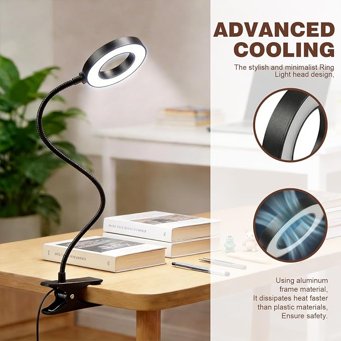 LED Desk Lamp with Clamp, Clip on Book Light - Image 3