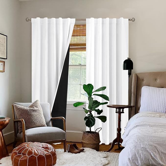 BGment Pure White 100% Blackout Curtains 84 Inches Long - Image 9