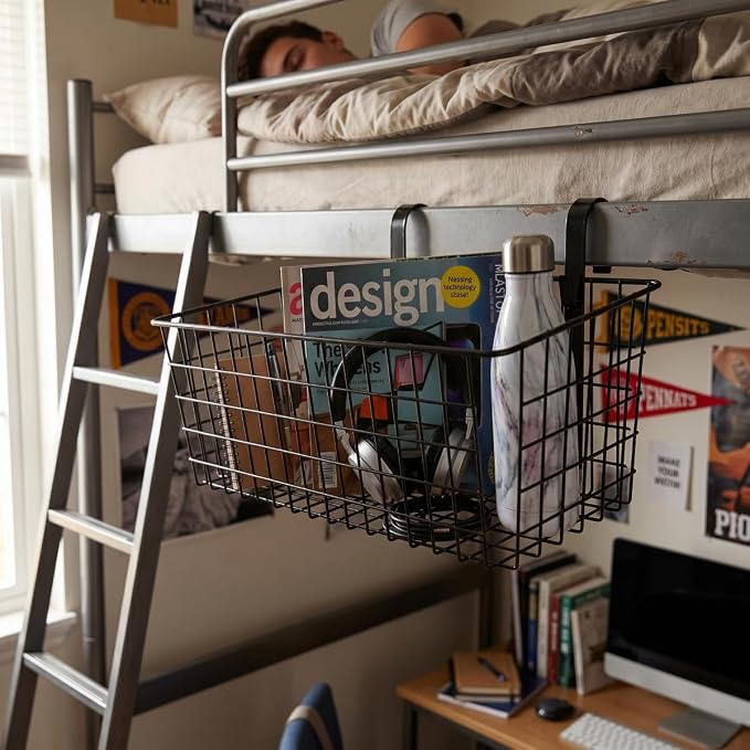 Metal Hanging Bedside Basket for Bunk Beds & Collage Dorms - Image 9