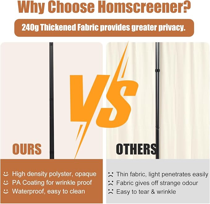Room Divider 88'' Wide Folding Privacy Screens, 4 Panel Wall Divider w/Wheel | - Image 3