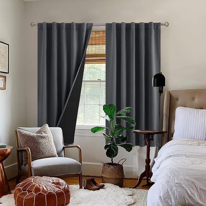 BGment 100% Grey Blackout Curtains - Image 9
