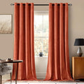 MIULEE Fall Burnt Orange Velvet Curtains 52 x 90 Inch Length Set of 2 | Grommet by MIULEE