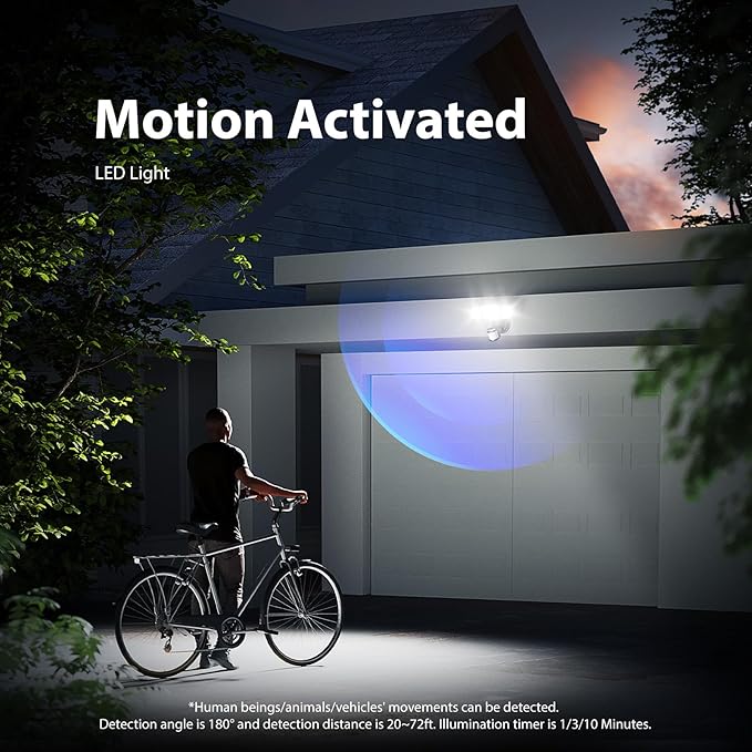 Onforu 2 Pack 100W 11000LM LED Motion Sensor Outdoor Lights, Dusk to Dawn Flood Lights Outdoor Motion Sensor, Hardwired Security Light Floodlights Outside 6500K Daylight IP65 Waterproof (Black)