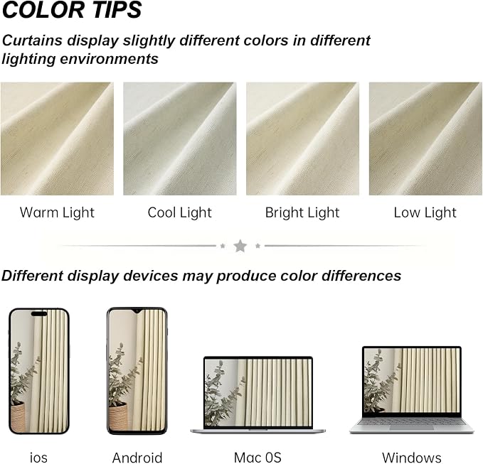 102 Inches Long 100% Blackout Natural Linen Curtains, Farmhouse Pinch Pleated - Image 9