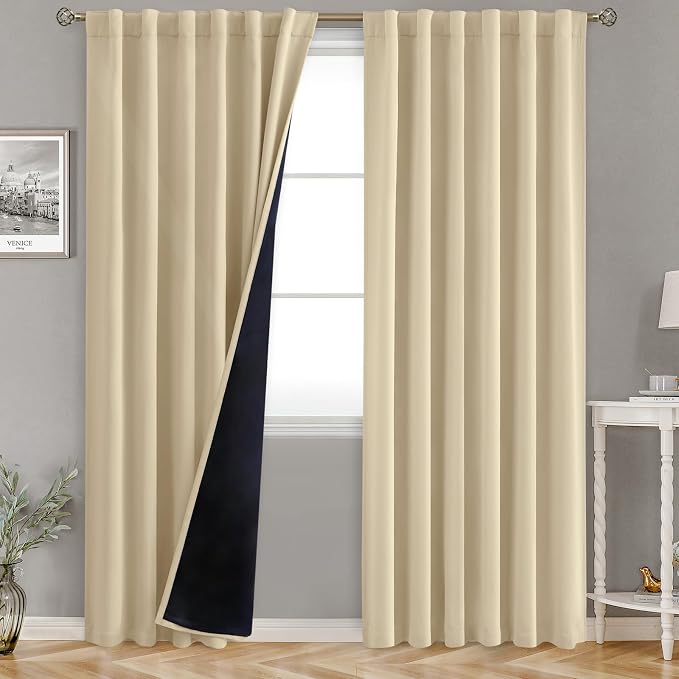 BGment Natural Blackout Curtains 95 Inches Long by BGment