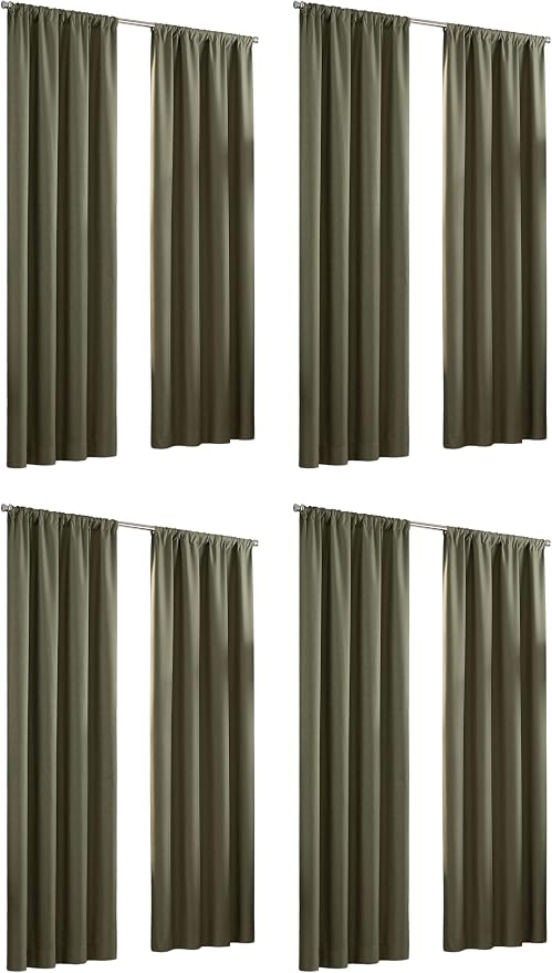 Eclipse Kendall Modern Blackout Thermal Rod Pocket Window Curtain by EclipseCurtains
