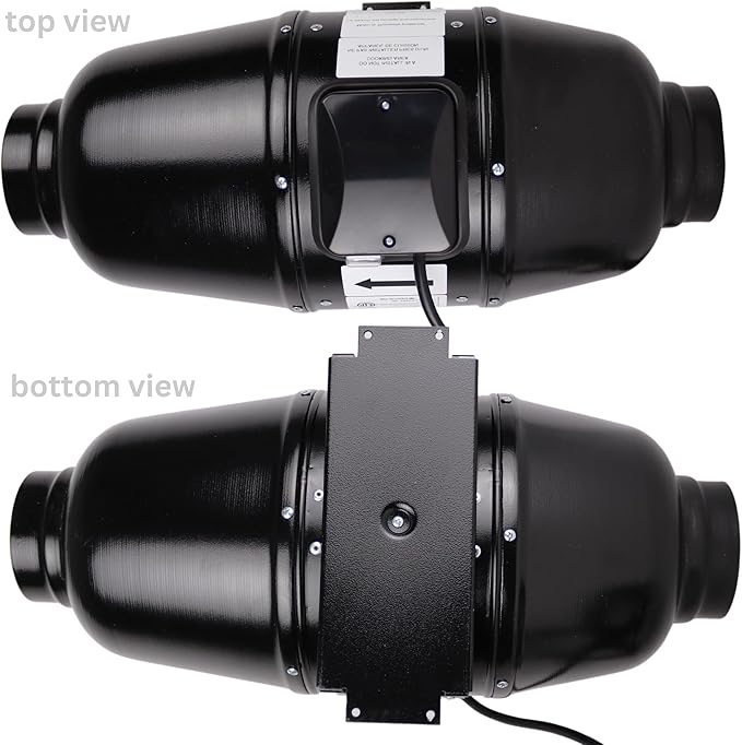 VENTS-US TT Silent M 100 - Metal Mixed Flow Booster Fan for High Static Pressure Applications, up to 128 CFM - Booster Ventilation Fan for 4 Inch Duct