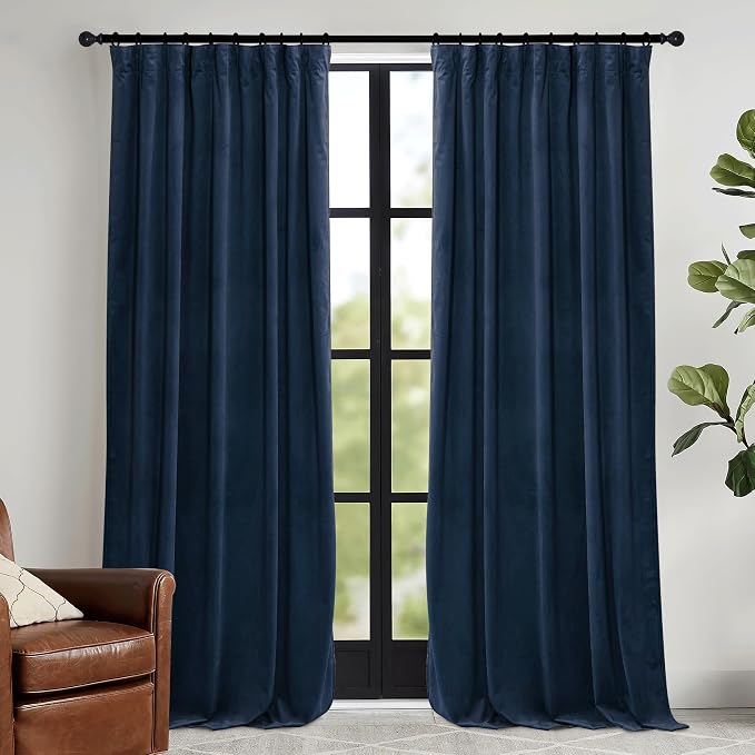 RYB HOME Velvet Curtains 102 inches Long, Extra Long High Ceiling Curtains | by RYBHOME