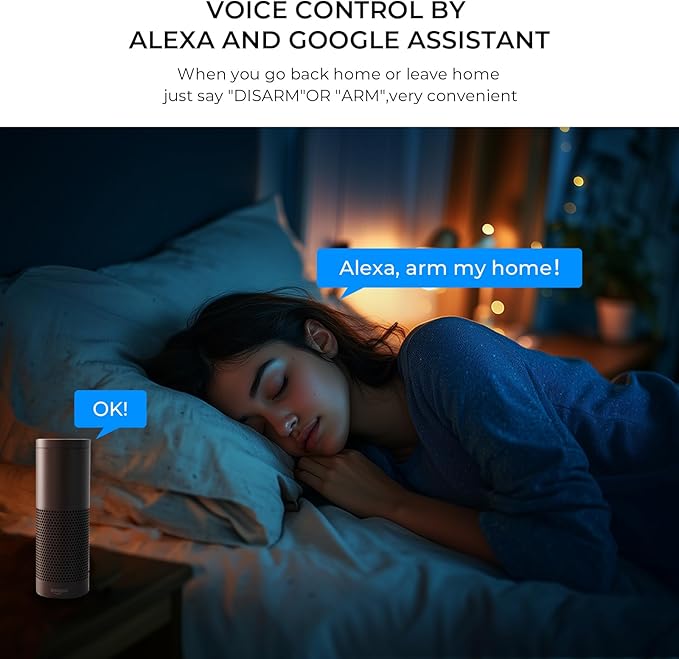 PGST Home Alarm System,Smart Home Security Systems with Instant Tuya App Alerts,20 Pieces Door Alarm Kits Siren Hub with Motion and Door Sensors,Remote,Work with Alexa for Villa,Apartment,Kids Safety