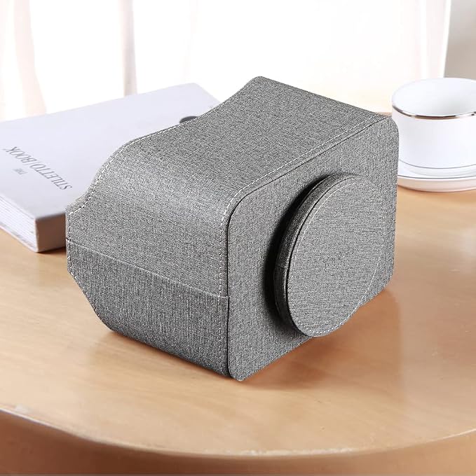 PU Leather 360° Rotatable Remote Control Holder, Nightstand TV Remote Caddy | - Image 4