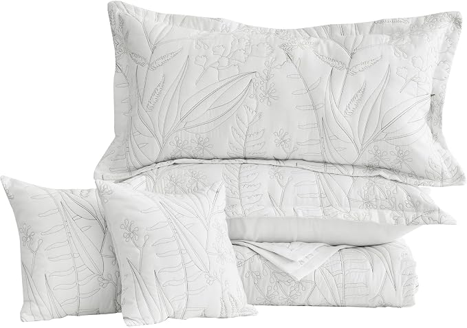 HZ & HY Oversized King Bedspreads 128x120, 5-Piece Quilt Set, Lightweight - Image 9