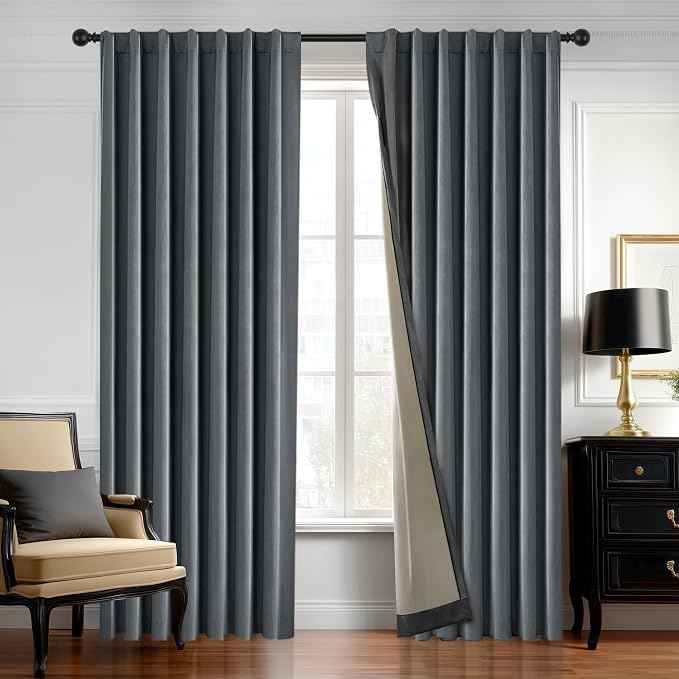 Deconovo Total Blackout Velvet Curtains 63 Inch by Unknown
