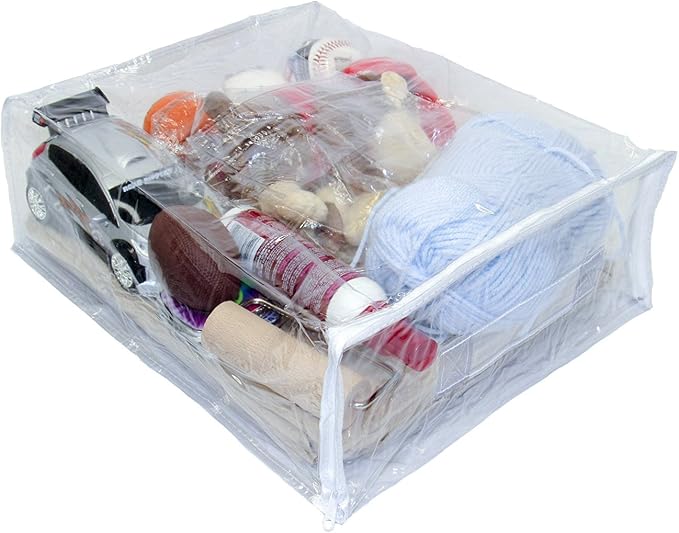 20-Pack Heavy Duty Vinyl Zippered Closet Square Storage Bags - Image 2
