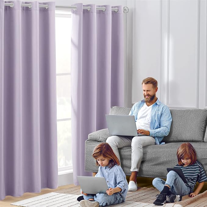 HOMEIDEAS Lilac Blackout Curtains - Image 7