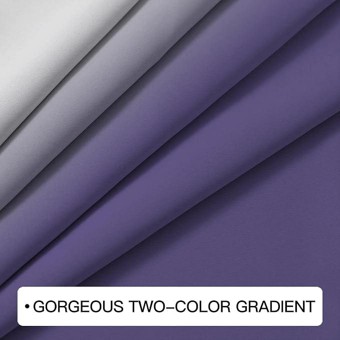 COSVIYA Curtains & Drapes Grommet Ombre Lilac Curtains W52 x L63 Inch | Room - Image 4