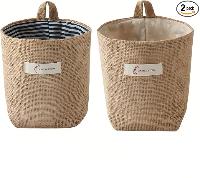 Washable Cotton Linen Hanging Organizer Bag by Chinshwehaw