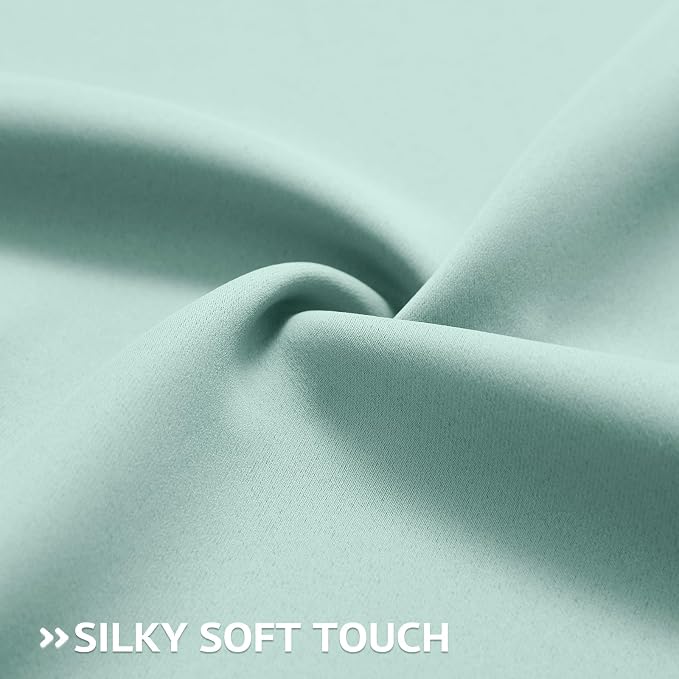 COSVIYA Grommet Blackout Room Darkening Aqua Curtains 72 inch Length | Thick - Image 5