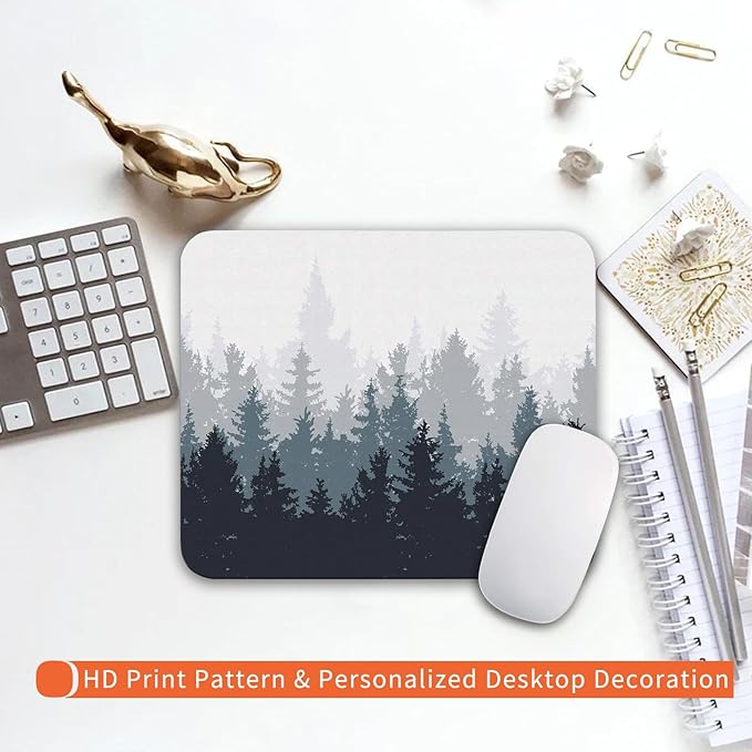 Armanza Square Mouse Pad Forest, Personalized Premium-Textured Custom Mouse Mat Design, Washable Mousepad Cloth, Non-Slip Rubber Base Computer Mouse Pads for Wireless Mouse