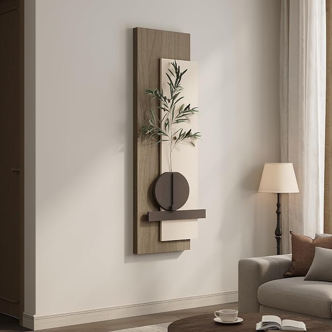 Modern Neutral 3D Textured Long Narrow Vertical Wall Art - Image 3