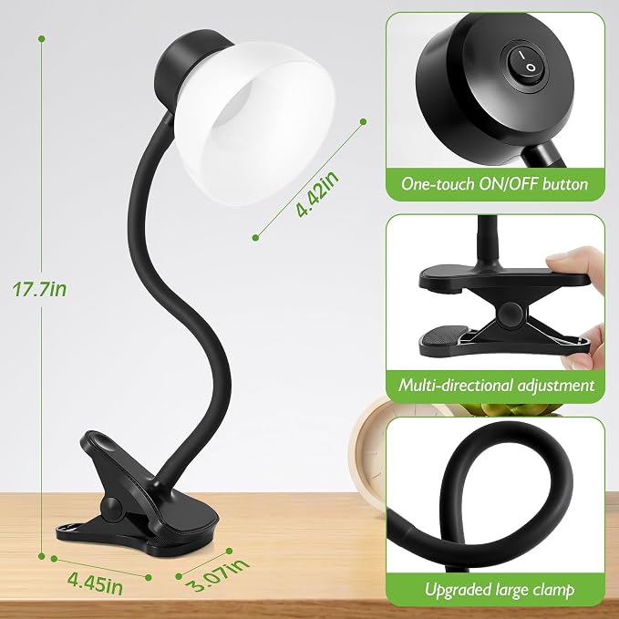 Desk Lamps for Home Office, Small LED Reading Lamp, 5000K Eye-Care Desk Light | - Image 6