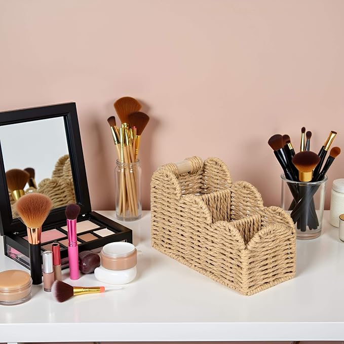 CubesLand Bedside Table Desk Organizer Caddy, Remote Pen&Pencil Holder Cup | - Image 9