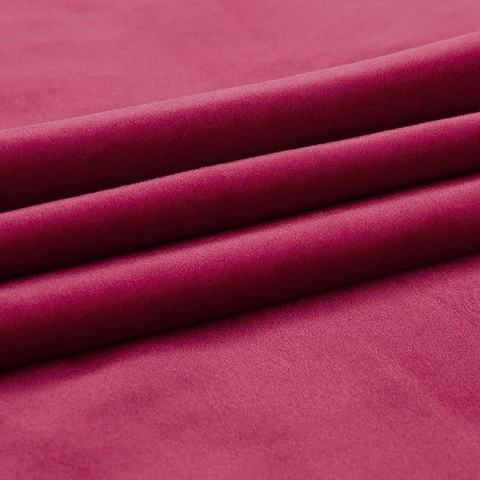 PRIMROSE Red Curtains 72 inch for Living Room Velvet Drapes Blackout Rod Pocket - Image 6