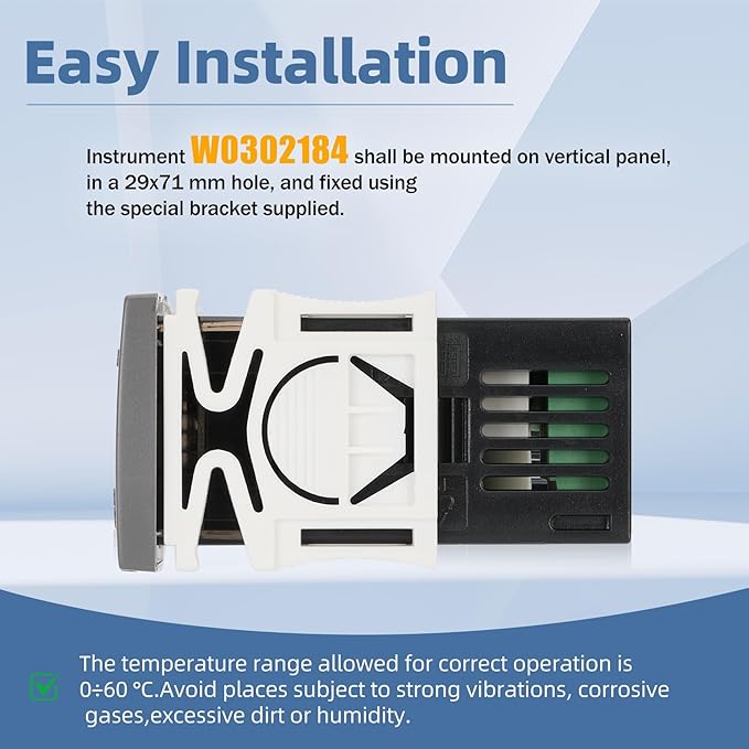 for Atosa W0302184 Temperature Controllers, Programmable Digital Thermostat with Sensor Probe Fit for 120V 50-60hz Commercial Refrigerators/Freezer (Includes Mounting Hardware)