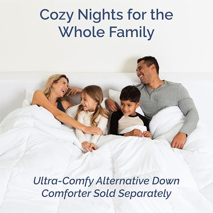 King 6 Piece Sheet Set - Cooling & Breathable - Hotel Luxury Bedding, Includes Fitted Sheet for Women, Men, Kids and Teens - 1 Flat, 1 Fitted Sheet, 4 Pillowcases with Deep Pockets - Heathered Blue