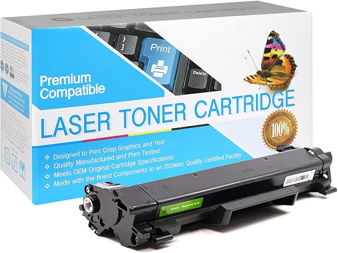 MS Imaging Supply Laser Toner Catridge Replacement Compatible with Brother TN760 (Black, 2 Pack)