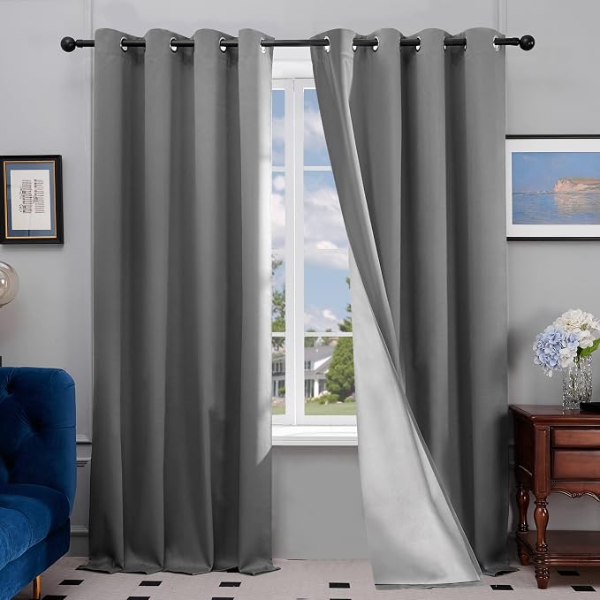 Deconovo Light Grey Blackout Curtains by Unknown