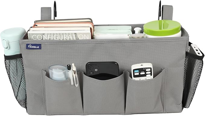 Surblue Bedside Organizer with Hook Caddy Storage Bag with Adjustable Straps by SURBLUE